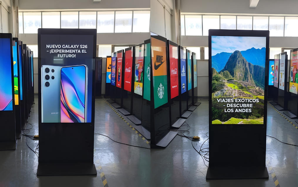 Tótem publicitario digital en centro comercial